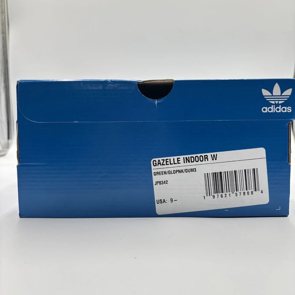 Adidas Gazelle Indoor‎ Green Glow Pink Gum JP8342 Women's Shoes Size 9.5